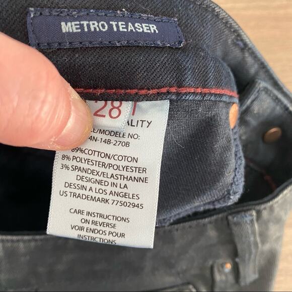 Cult of Individuality Black Wax Coated Moto Jeans Metro Teaser size 28 - Picture 6 of 7